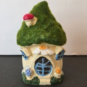 Whimsical Mini Fairy House Figurine Cement Home Kitchen Garden Decor 4 Inches